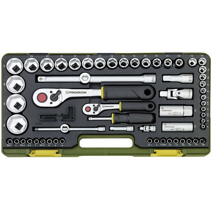 Set de prize Proxxon 23286 1/4" 1/2" 56 Piese