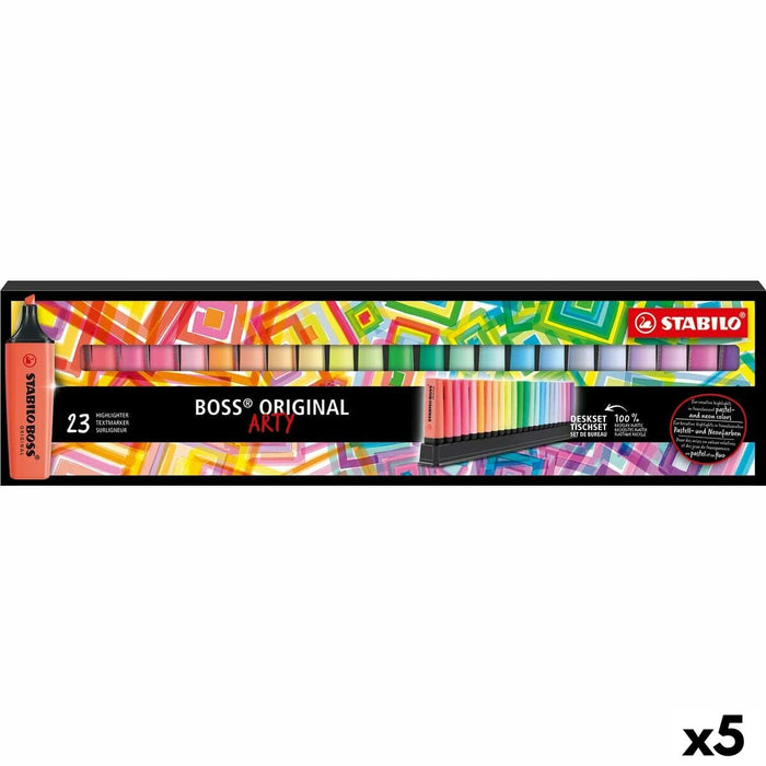 Set de Markere Fosforescente Stabilo Boss Arty Multicolor (5 Unități)