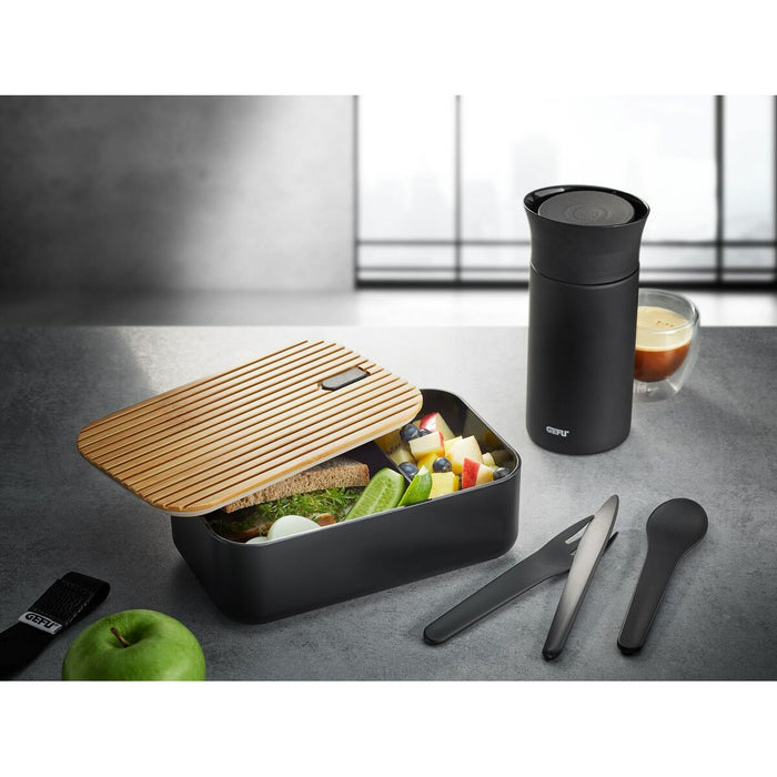 Cutie pentru Prânz Gefu G-12376 Negru 1 L Oțel inoxidabil Plastic Dreptunghiular