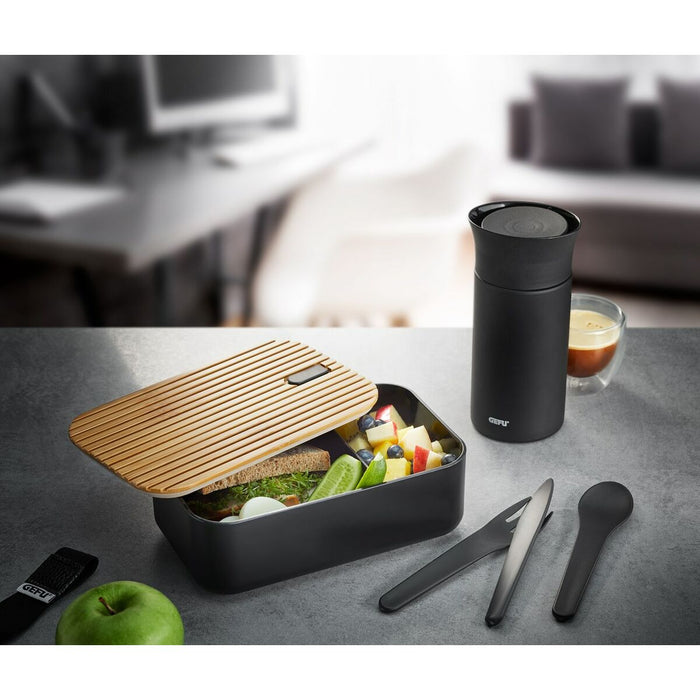 Cutie pentru Prânz Gefu G-12376 Negru 1 L Oțel inoxidabil Plastic Dreptunghiular