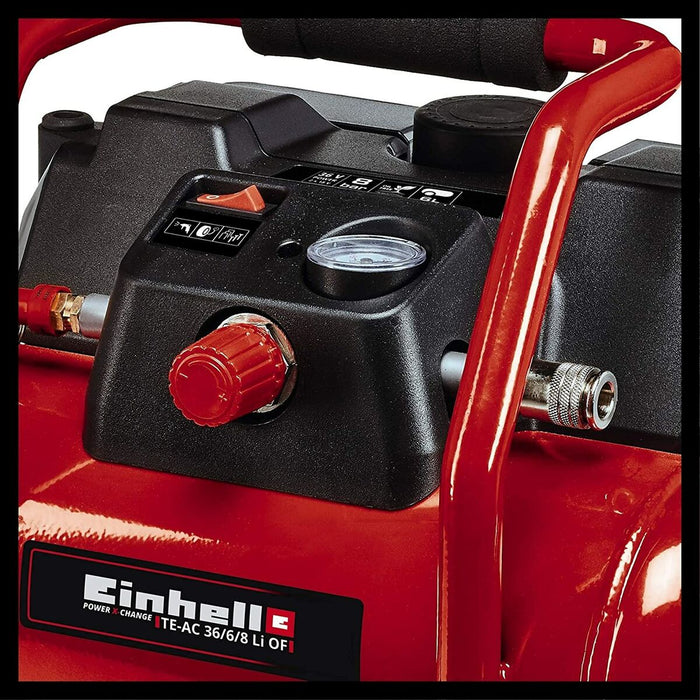 Compresor de aer Einhell TE-AC 36/6/8 Li OF Set-Solo 8 bar 90 L/MIN 6 L