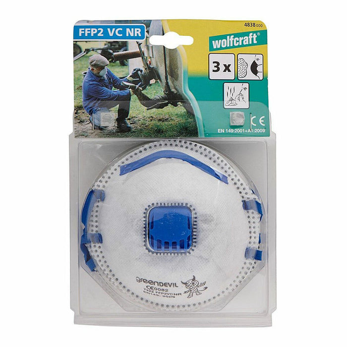 Mască Wolfcraft 4838000 Rezistent la praf Filtru FFP2 Supapă