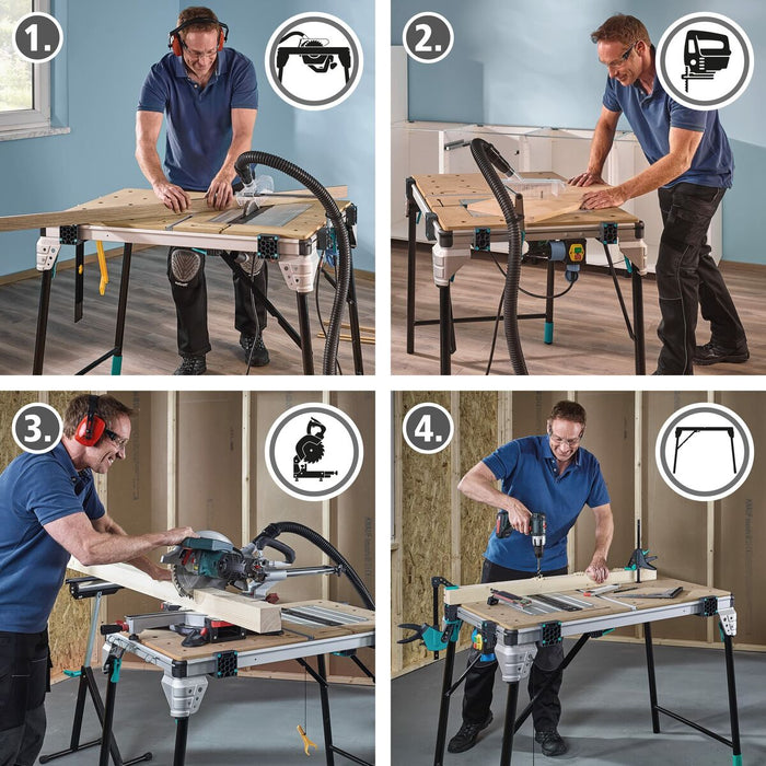 Banc de lucru pentru utilaje și dispozitive Wolfcraft Master Cut 2600 118,5 x 76,5 x 86,3 cm