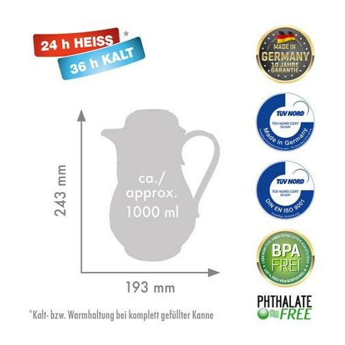 Termos Rotpunkt Negru Albastru închis Metal Oțel inoxidabil Plastic 1 L