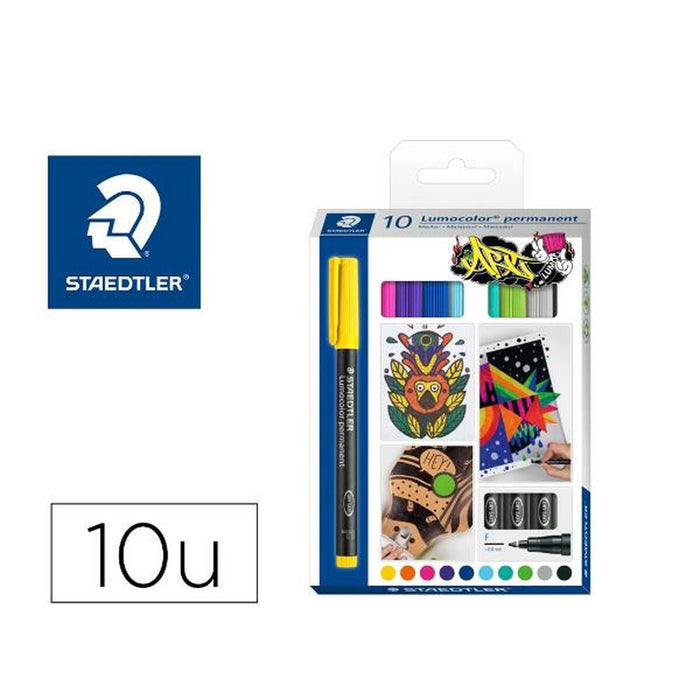 Marker permanent Staedtler 318 C10 1 mm 10 Piese