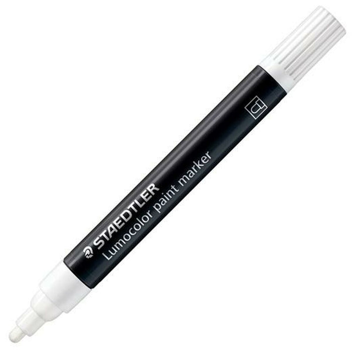 Marker permanent Staedtler Lumocolor Alb (10 Unități)