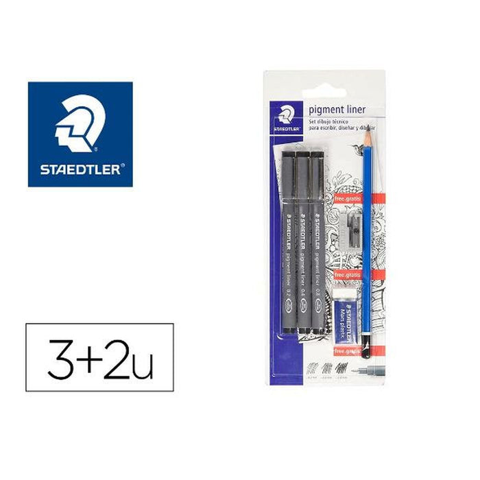 Marker permanent Staedtler 308 SBK3P2 Negru (3 Piese)