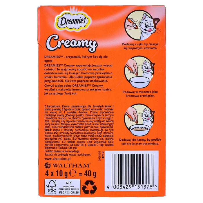 Snack for Cats Dreamies Creamy 4 x 10 g Pui