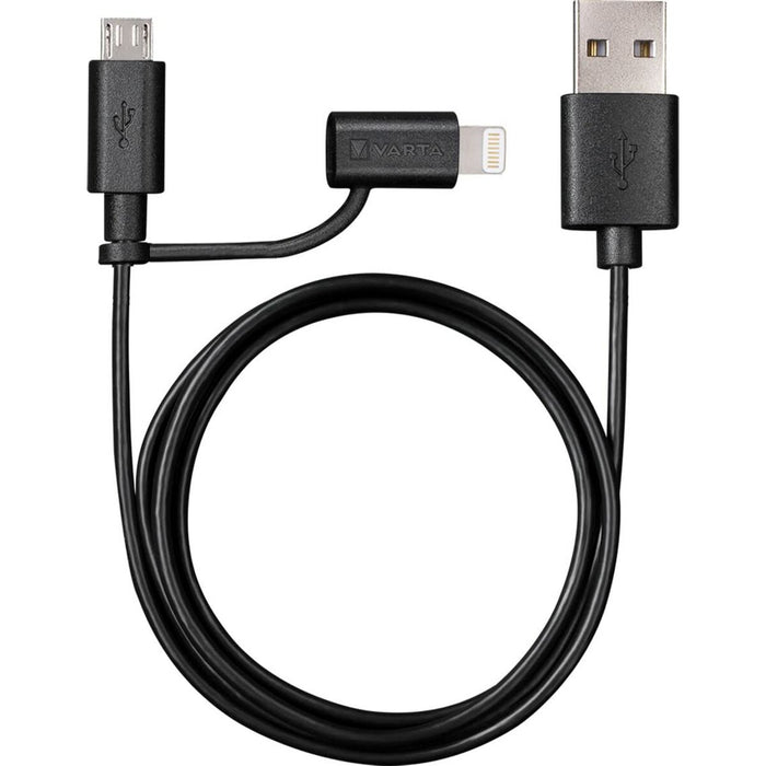 Cablu USB la Micro USB și Lightning Varta 57943101401 1 m