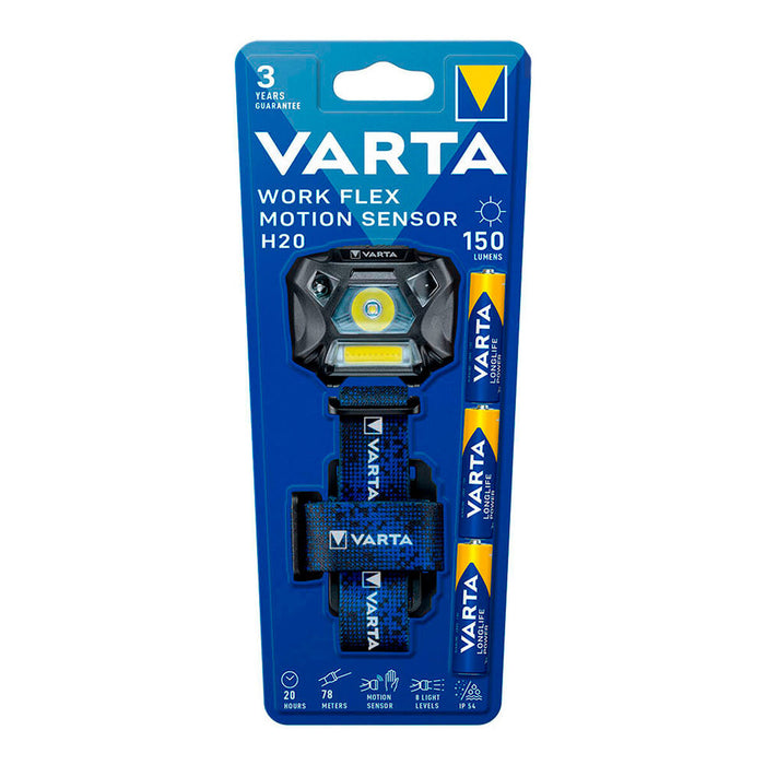 Lanternă LED pentru Cap Varta Work Flex H20 Senzor de Mişcare 3 W 150 Lm (3 Unități)