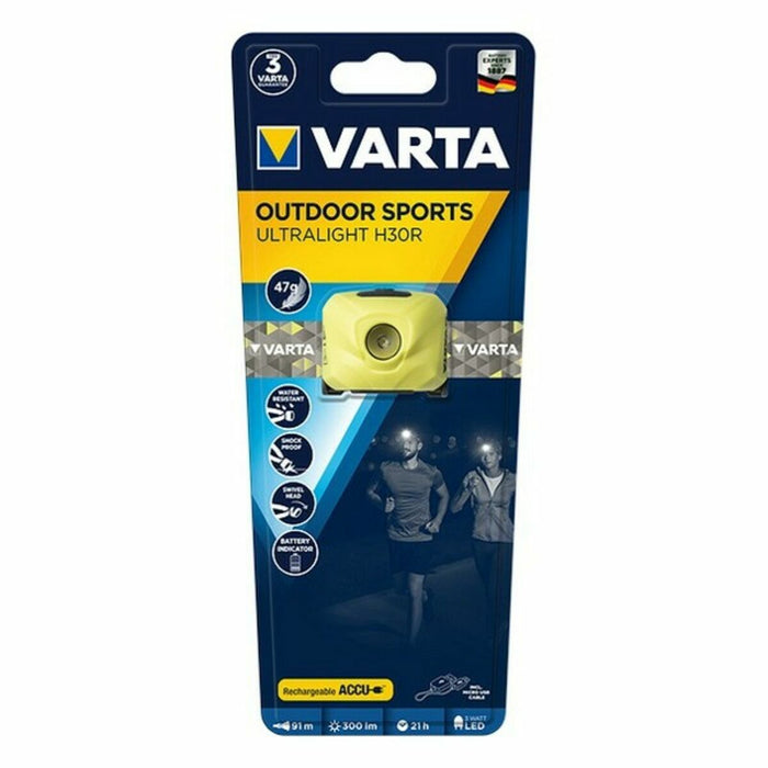 Lanternă LED pentru Cap Varta h30r Galben 3 W 300 Lm