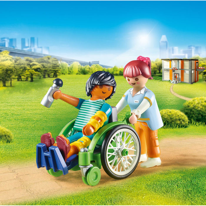 Playset Playmobil City Life Patient in Wheelchair 20 Piese