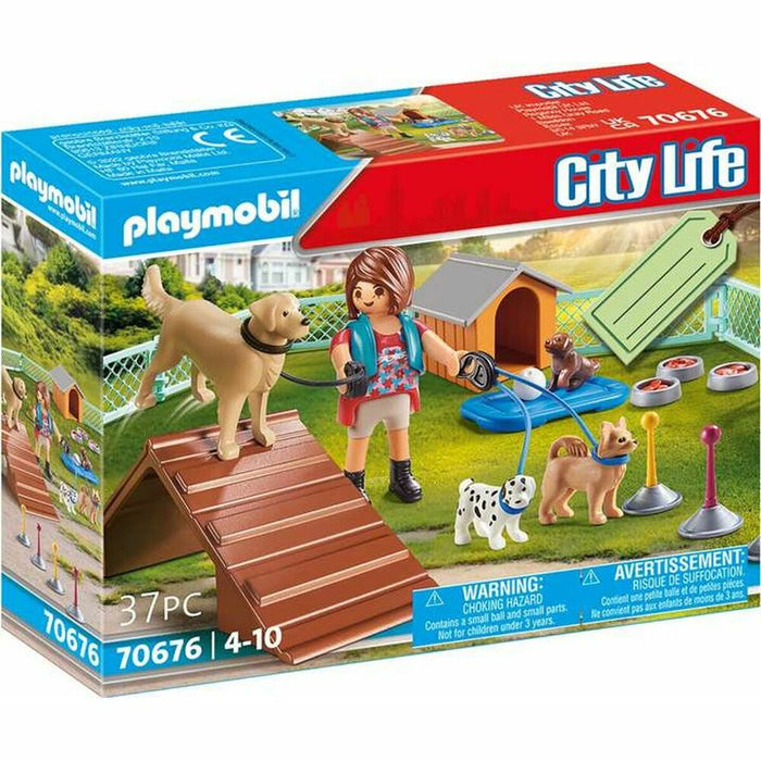 Playset Playmobil City Life Câine Antrenament 70676 (37 pcs)