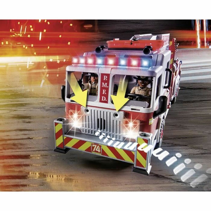 Set de Jucării cu Vehicule   Playmobil Fire Truck with Ladder 70935         113 Piese