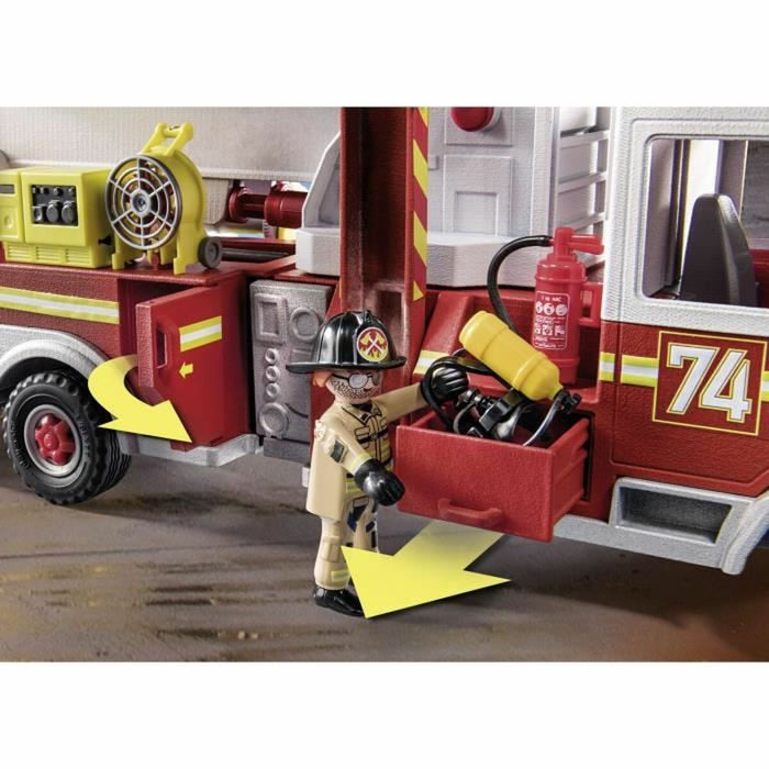 Set de Jucării cu Vehicule   Playmobil Fire Truck with Ladder 70935         113 Piese