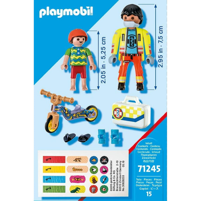 Playset Playmobil City Life - Paramedic with Patient 71245 15 Piese