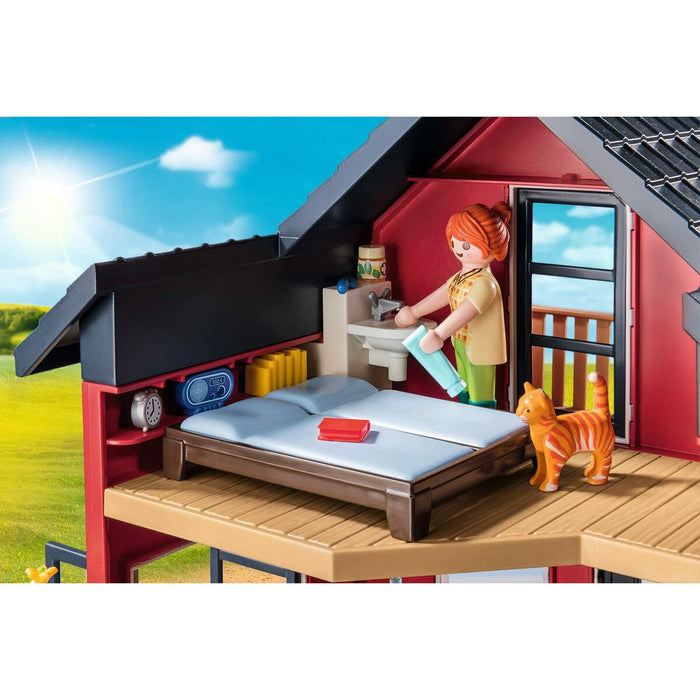 Playset Playmobil 71248 Country Furnished House with Barrow and Cow 137 Piese