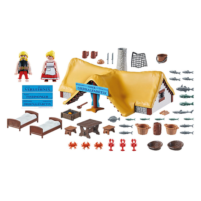 Playset Playmobil Astérix: Ordralfabetix Hut 71266 73 Piese