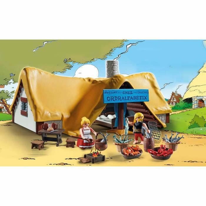 Playset Playmobil Astérix: Ordralfabetix Hut 71266 73 Piese