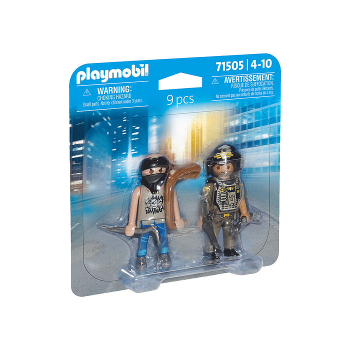 Playset Playmobil Polițist Hoț 9 Piese
