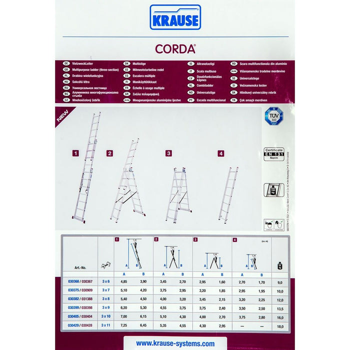 Scară pliantă cu 6 trepte Krause 30368 Argintiu Oțel
