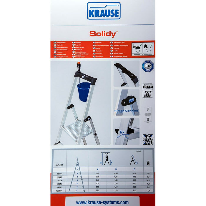 Scară pliantă cu 4 trepte Krause 126221 Argintiu Aluminiu