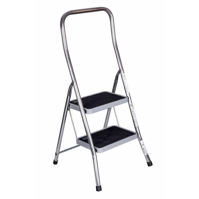 Scară pliantă cu 2 trepte Krause 130860 Gri Argintiu Negru/Albastru Aluminiu