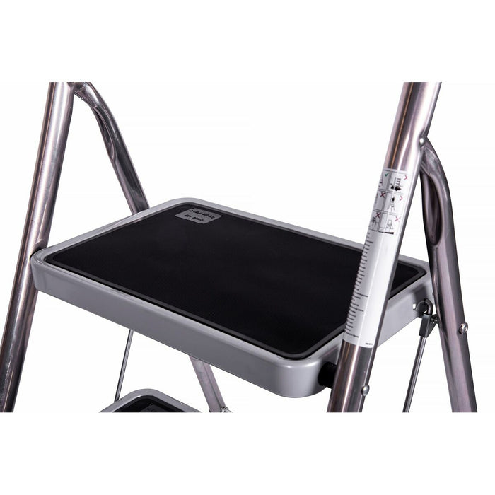 Scară pliantă cu 2 trepte Krause 130860 Gri Argintiu Negru/Albastru Aluminiu