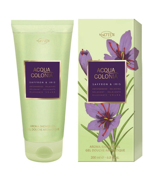 Gel de duș 4711 Acqua Colonia Saffron & Iris, hidratant, pentru toate tipurile de piele, 200 ml