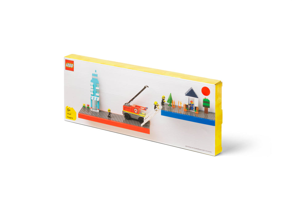 Poliță de perete LEGO pentru expunere, roșie, 38,5 × 15 × 2,5 cm
