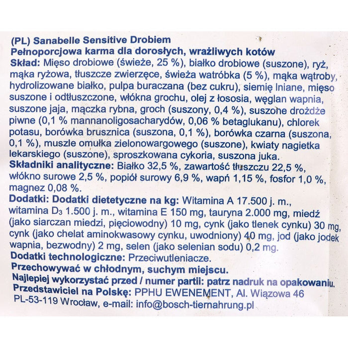Mâncare pentru pisici BOSCH SENSITIVE Adult Păsări 10 kg