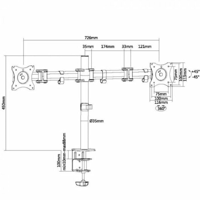 Suport de Masă pentru Ecran Equip 650115 13"-27"