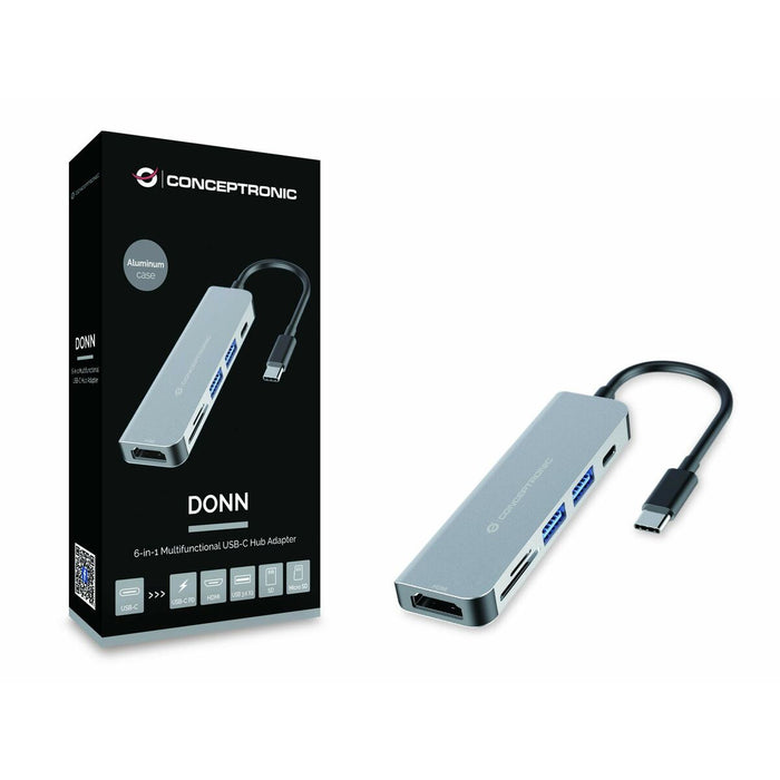 Hub USB Conceptronic DONN02G Aluminiu