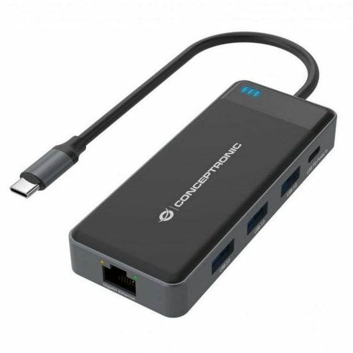Hub USB-C 7 Porturi Conceptronic 110518107101 Negru Gri 100 W (1 Unități)