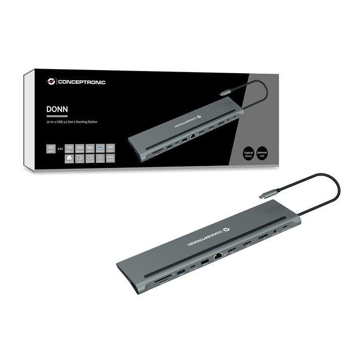 Hub USB Conceptronic 110518707101 Gri 100 W (1 Unități)