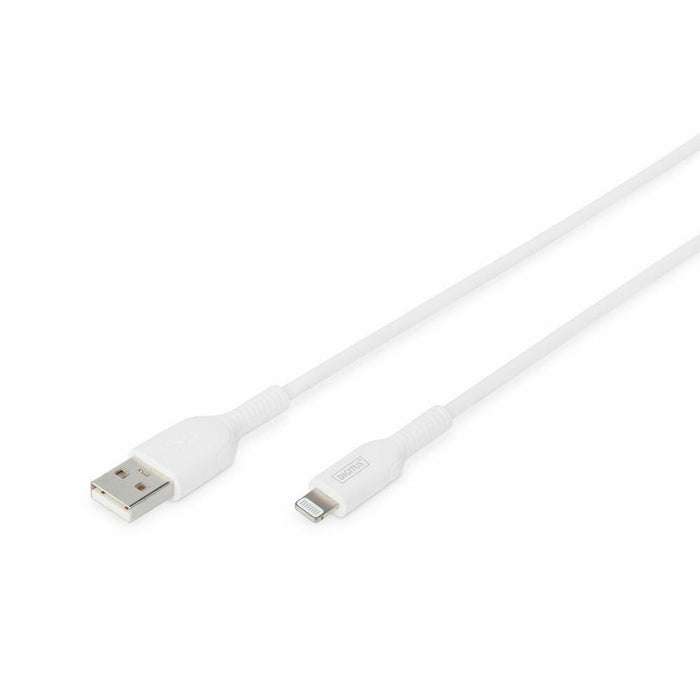 Cablu USB la Lightning Digitus DB-600106-010-W Alb 1 m