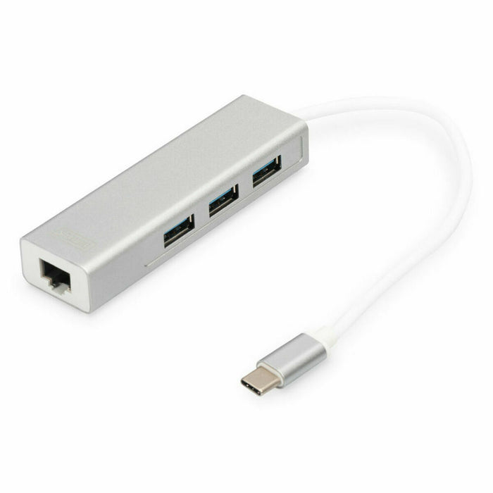Hub USB Digitus DA-70255 Gri Alb/Gri Argintiu
