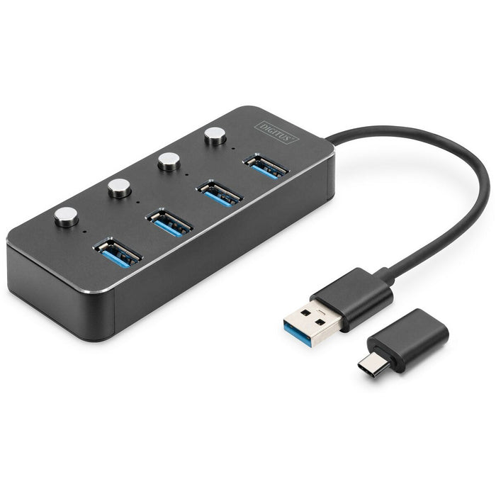 Hub USB Digitus DA-70247 Negru Gri