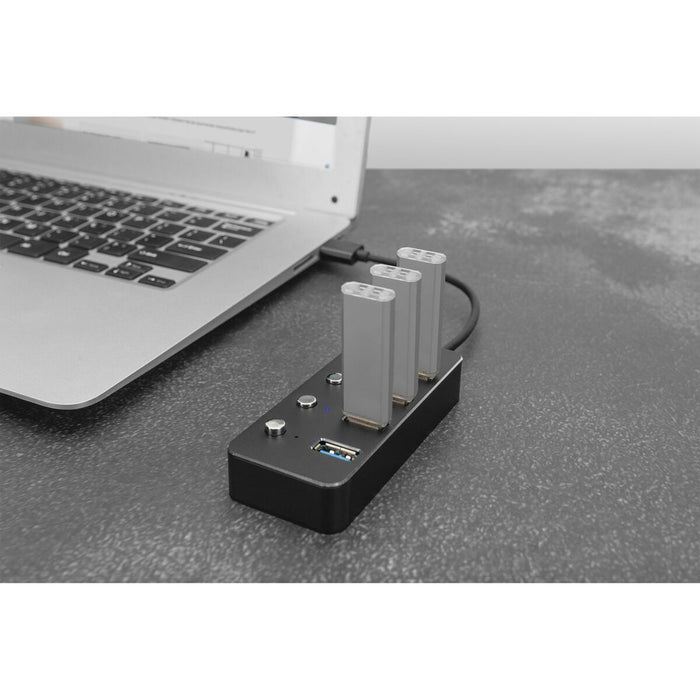Hub USB Digitus DA-70247 Negru Gri