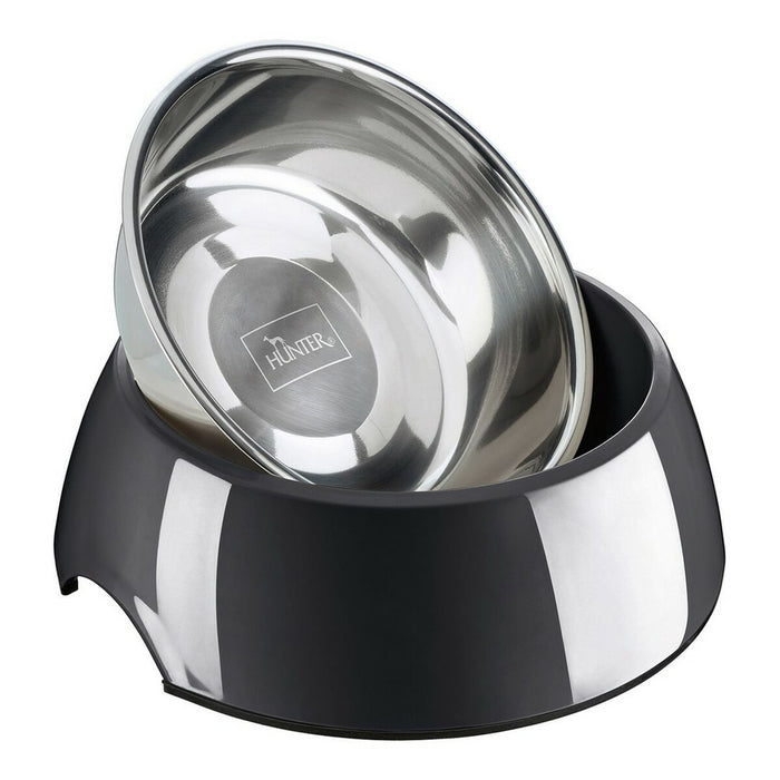Dispozitiv de hrănire pentru câini Hunter Melamina Oțel inoxidabil Negru 350 ml (18,5 x 18,5 x 9,5 cm)