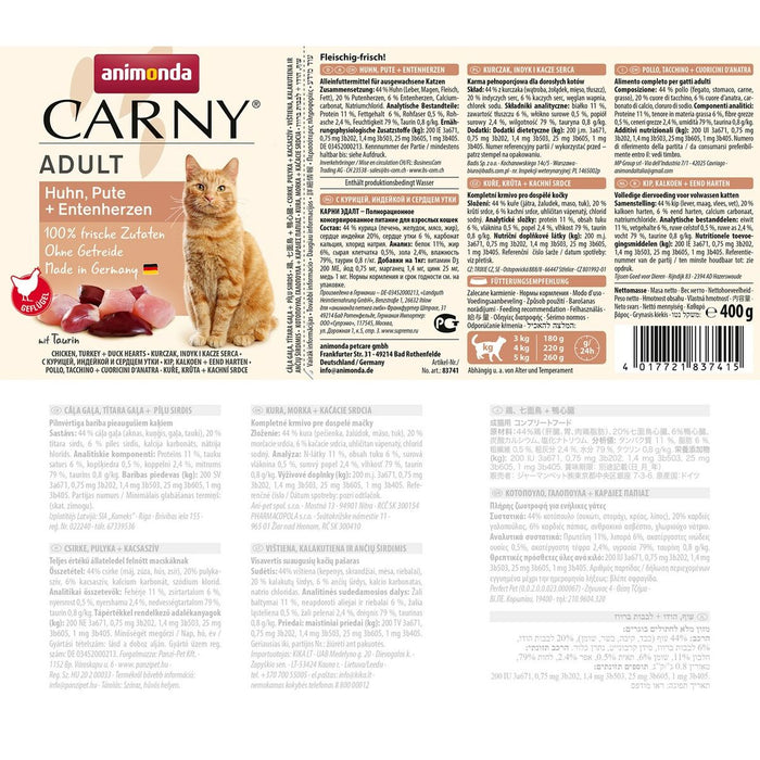 Mâncare pentru pisici Animonda   Pui Curcan Rață 400 g