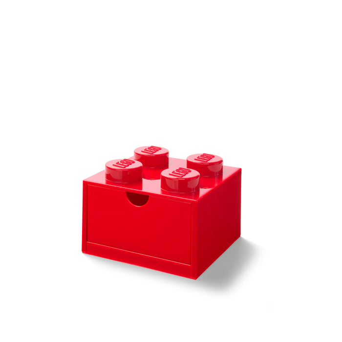 Sertar de birou LEGO, 4 butoane (2x2), roșu, 15,8 x 15,8 x 11,3 cm