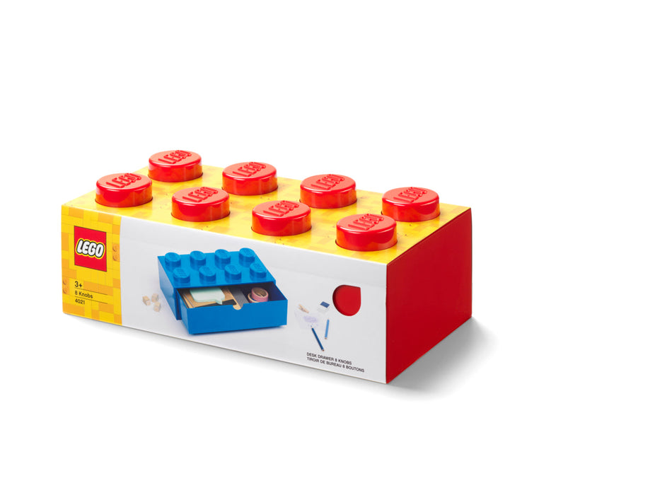 Sertar de depozitare LEGO, 8 butoni, roșu, 31,6 x 15,8 x 11,3 cm
