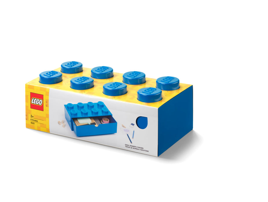 Sertar de birou LEGO, 4×2 butoni, albastru, 31,6 × 15,8 × 11,3 cm
