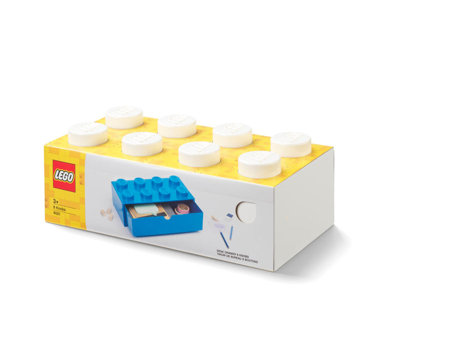 Sertar de birou LEGO, 8 butoni (4x2), 31,6 x 15,8 x 11,3 cm, alb