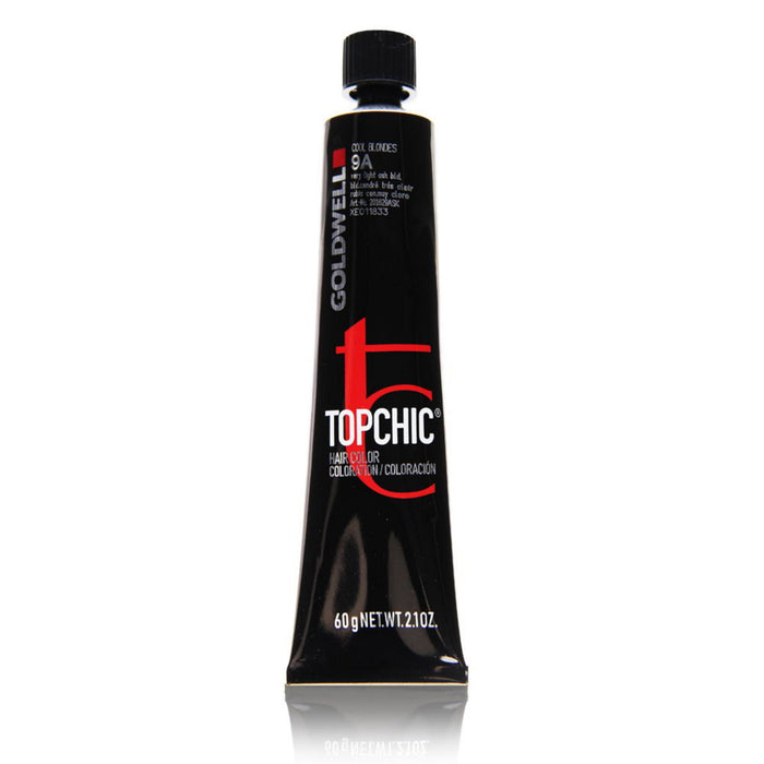Vopsea permanentă de păr Goldwell TopChic, nuanța 9A Very Light Ash Blonde, 60 ml