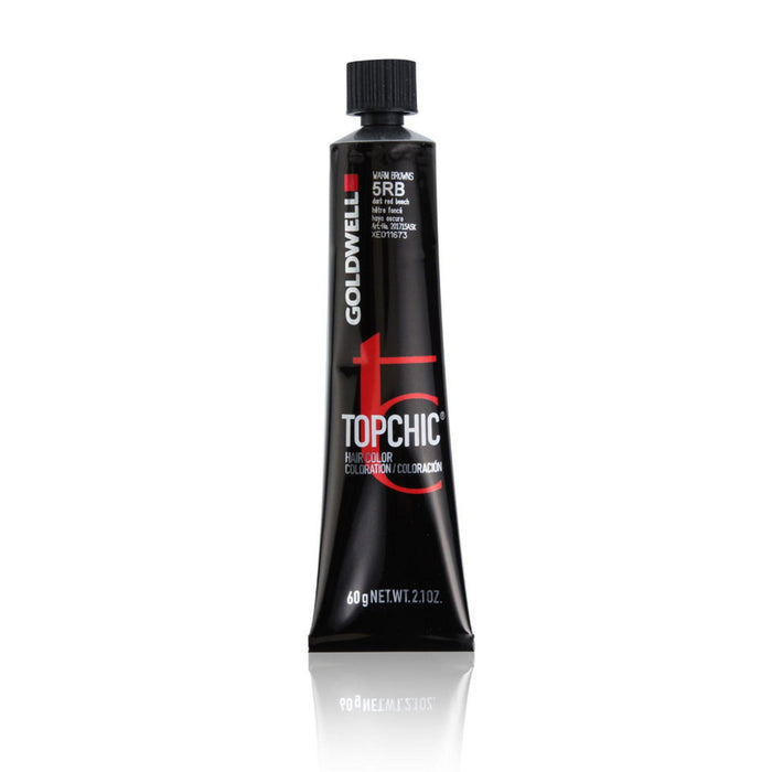 Vopsea permanentă de păr Goldwell TopChic, nuanța 5RB Dark Red Beech, 60 g