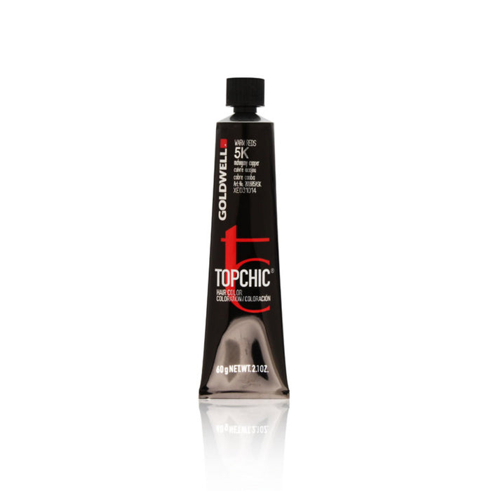 Vopsea permanentă de păr Goldwell TopChic, nuanța 5K Mahogany Copper, 60 ml