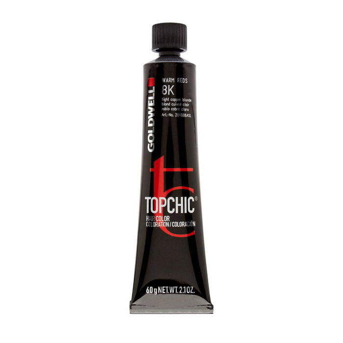 Vopsea permanentă de păr Goldwell TopChic, nuanța 8K Light Blonde Copper, 60 g
