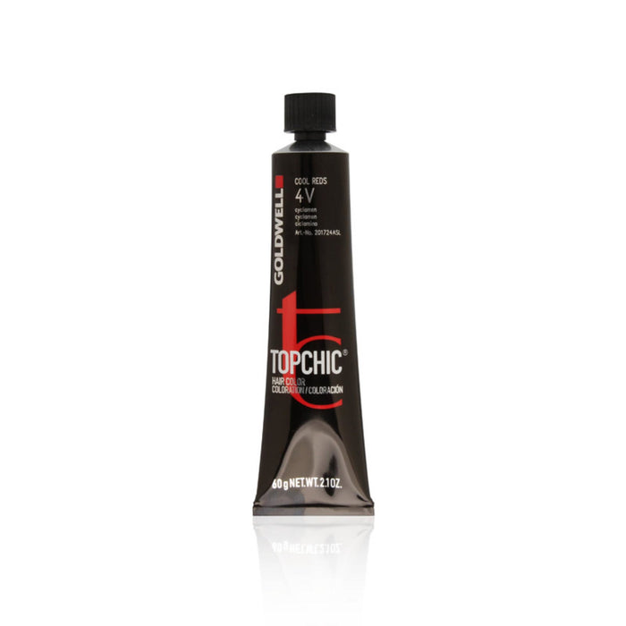 Vopsea permanentă de păr Goldwell TopChic, nuanța 4V Medium Brown Violet, 60 ml